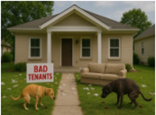 House with bad tenants eligible for no-fee cash buyer offer